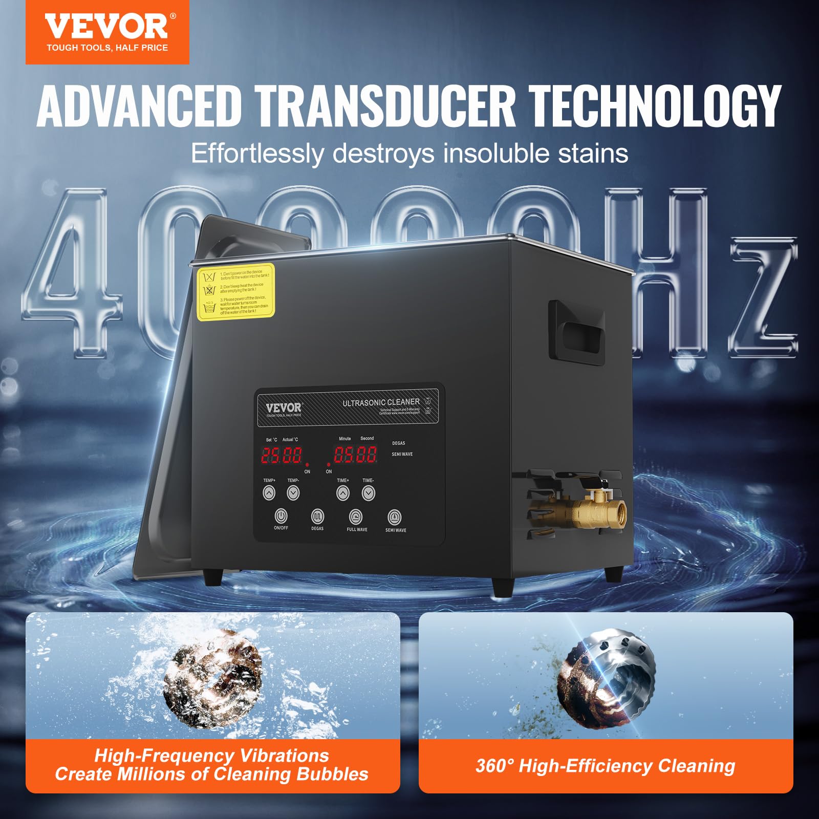 Amazon | VEVOR 10L 超音波クリーナー、240Wデジタル超音波洗浄機